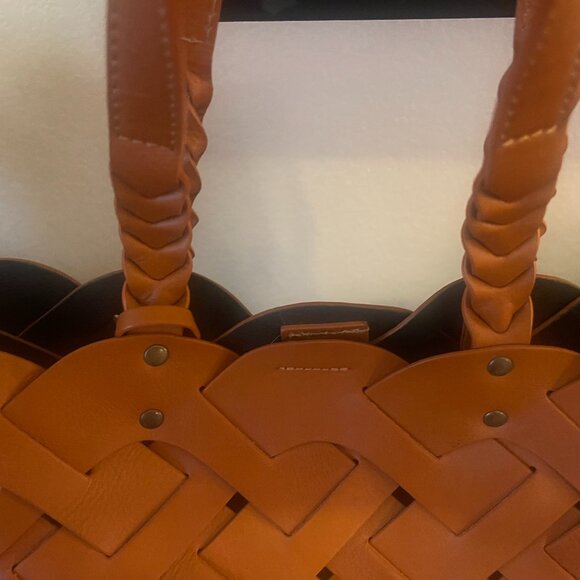 Sundance Woven Leather Tote Purse - Picture 6 of 8